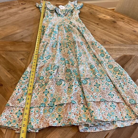 Poupette St Barth Long Dress Della Aqua Ceramique Embroidered Cotton XS - Picture 10 of 11